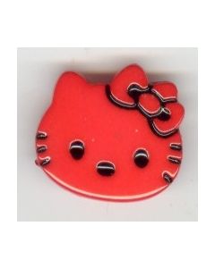 Bouton plastique Hello Kitty 28 mm coloris rouge