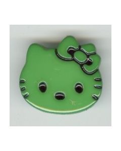 Bouton plastique Hello Kitty 28 mm coloris vert