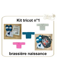 Kit tricot ZC n°1 -  brassière naissance - kit complet ou prêt à porter