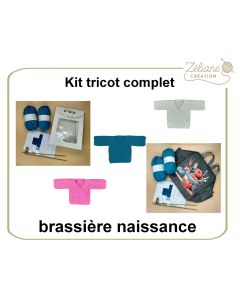 Kit tricot ZC n°1 -  brassière naissance - kit complet ou prêt à porter