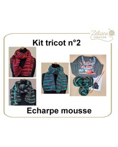 Kit tricot ZC n°2 - Echarpe taille adulte - kit complet ou prêt à porter