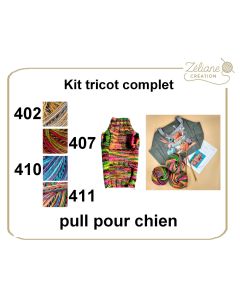 Kit tricot ZC n°3 - pull pour chien - kit complet ou prêt à porter