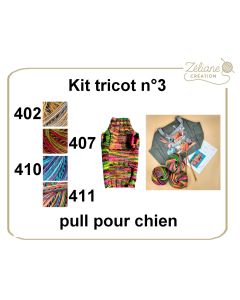 Kit tricot ZC n°3 - pull pour chien - kit complet ou prêt à porter