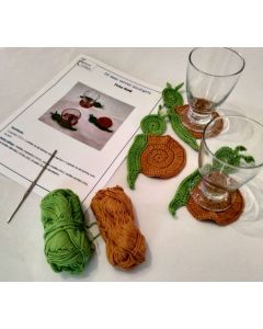 kit crochet 9548 - crocheter 8 sous verres escargots