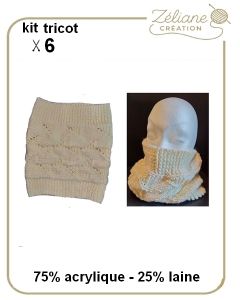 Snood Comfort6 point 114 en kit &agrave; tricoter ou d&eacute;j&agrave; tricot&eacute; main