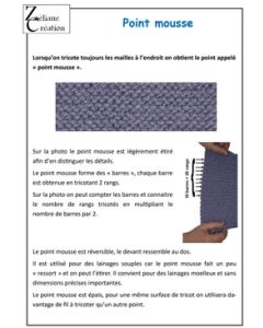 Fiche point tricot - point mousse