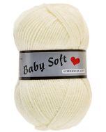 pelote 50 g Baby soft uni de Lammy 016 jaune très clair limite écru