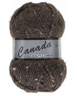 pelote 50 g canada tweed de lammy 430 marron foncé moucheté