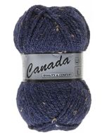 pelote 50 g canada tweed de lammy 460 bleu foncé moucheté