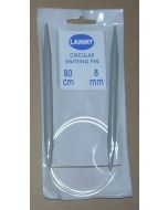 Aiguille à tricoter circulaire n°8 de longueur 80 cm
