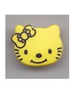 Bouton Hello Kitty 18 mm en plastique coloris jaune 38