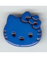 Bouton plastique Hello Kitty 28 mm coloris bleu nattier