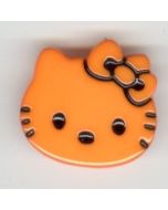 Bouton plastique Hello Kitty 28 mm coloris orange