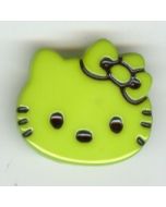 Bouton plastique Hello Kitty 28 mm coloris vert pistache