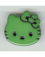Bouton plastique Hello Kitty 28 mm coloris vert