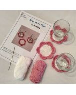 kit crochet 9552 - crocheter 10 sous verres fleurs