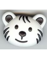 Bouton 28 mm tête ourson coloris blanc