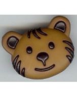 Bouton 28 mm tête ourson coloris marron