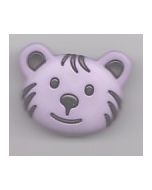 Bouton 28 mm tête ourson coloris violet