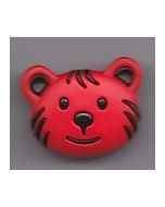 Bouton 28 mm tête ourson coloris rouge