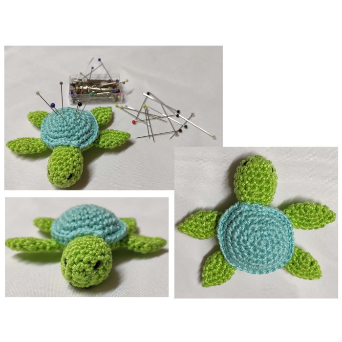 Petites tortues piques aiguilles - Mes premières mailles au crochet