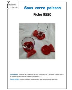 fiche crochet 9550 - sous verres poissons